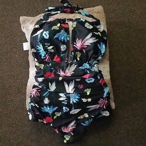 New floral swimsuit one piece padded flower